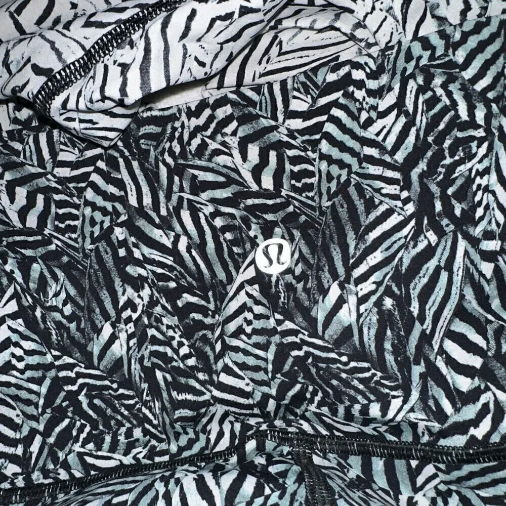 Lululemon Wunder Under Pant Hi-Rise Dazzle Nulux Alpine White Black Yoga Size 4